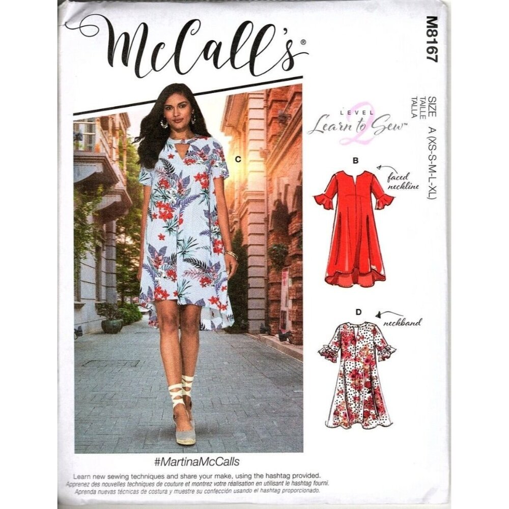 McCall's M8167 Misses XS to XL Learn to Sew Level 2 Dress Uncut Sewing Pattern
